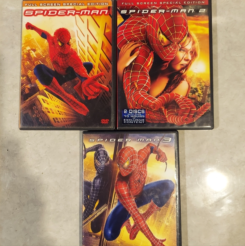 2002-2007 MARVEL COMICS 3 DVD BUNDLE SPIDER-MAN 1 SPIDER-MAN 2 & SPIDER-MAN 3